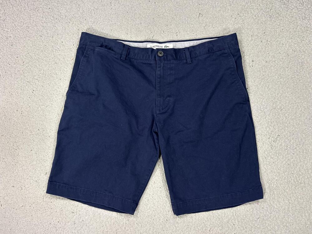 Lacoste Shorts Mens 36 Blue Slim Fit Chino Stretch Cotton Casual Summer Golf